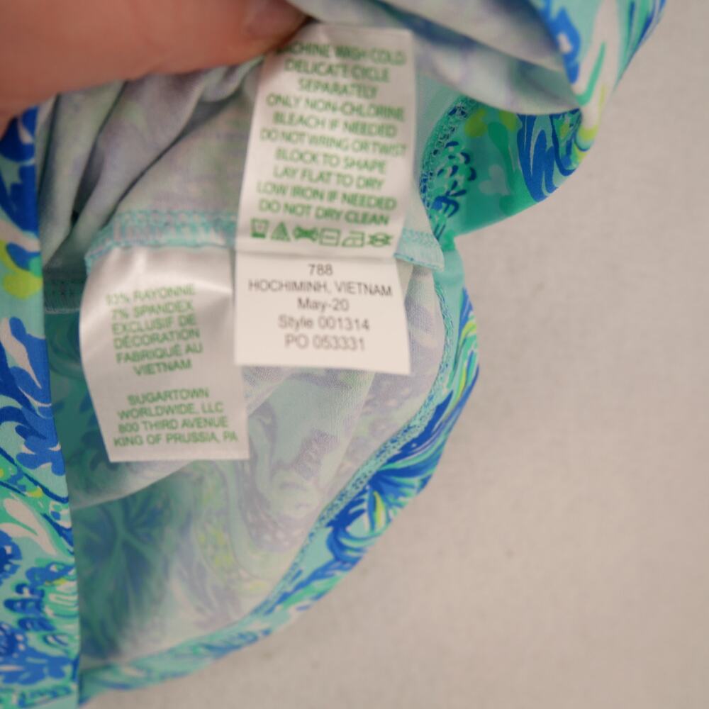 Lilly Pulitzer Girl's Large Dress Mini Sophie Ruffle Sea Glass Seeing Double NEW - Picture 11 of 12